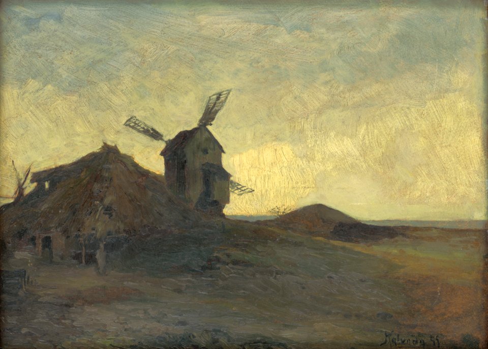 Alois Kalvoda - Landscape with a Windmill - O 897 - Slovak National Gallery