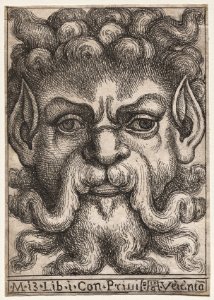 Aloisio Giovannoli (Italian, 1550-1618) - Grotesque Masks, Mask 13, Book I - 2011.9 - Cleveland Museum of Art