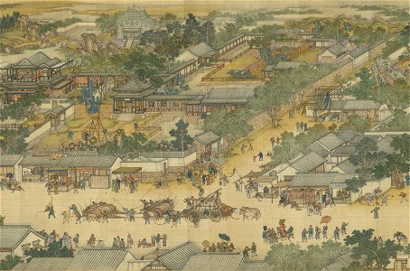 Along the River During the Qingming Festival (Qing Court Version) 13. Free illustration for personal and commercial use.