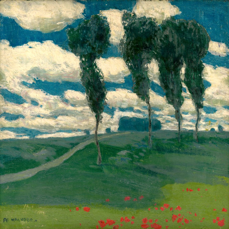 Alois Kalvoda - Spring Landscape with Poplar Trees - O 174 - Slovak National Gallery