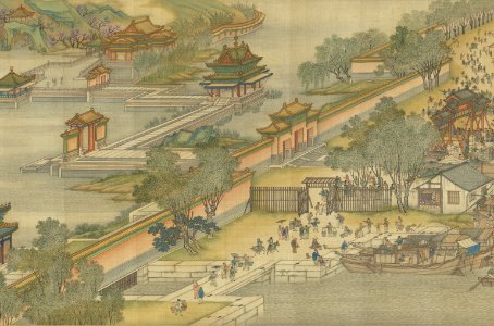 Along the River During the Qingming Festival (Qing Court Version) 18. Free illustration for personal and commercial use.