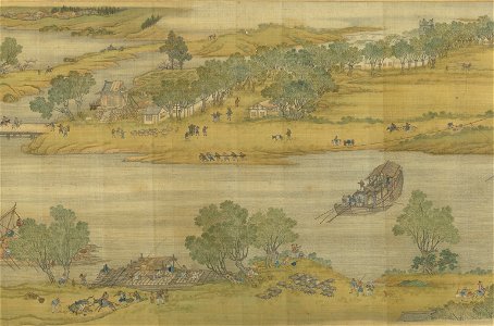 Along the River During the Qingming Festival (Qing Court Version) 06. Free illustration for personal and commercial use.