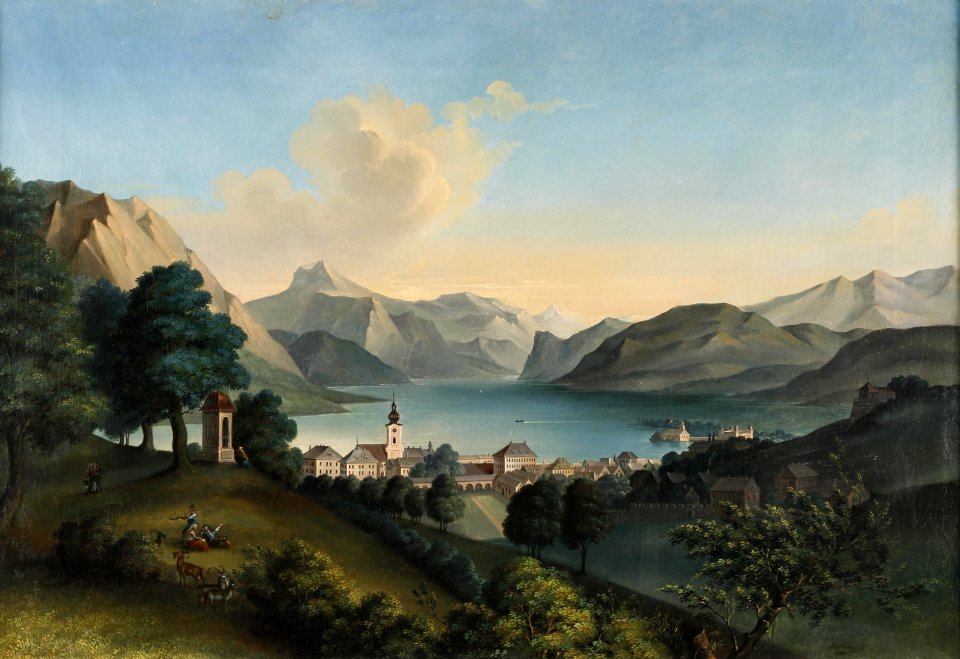 Alois Seifert Blick auf Gmunden 1860
