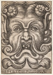 Aloisio Giovannoli (Italian, 1550-1618) - Grotesque Masks, Mask 9, Book I - 2011.8 - Cleveland Museum of Art