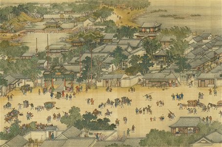 Along the River During the Qingming Festival (Qing Court Version) 12. Free illustration for personal and commercial use.