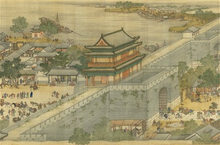Along the River During the Qingming Festival (Qing Court Version) 11. Free illustration for personal and commercial use.
