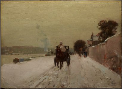 Along the Seine Winter by Childe Hassam
