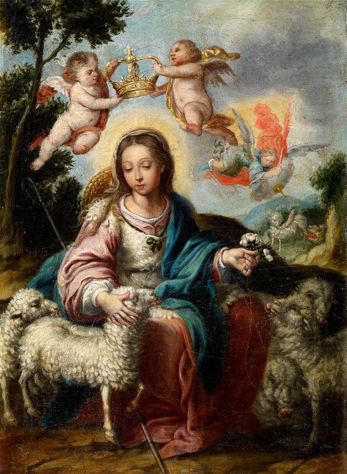 Alonso Miguel De Tovar Divine Shepherdess. Free illustration for personal and commercial use.