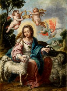 Alonso Miguel De Tovar Divine Shepherdess. Free illustration for personal and commercial use.