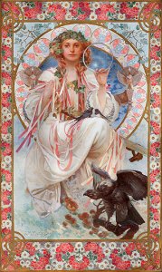 Alphonse Mucha - Portrait of Josephine Crane Bradley as Slavia, 1908