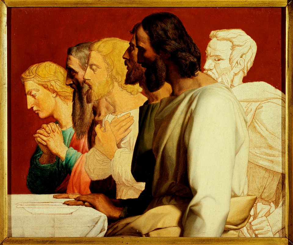 Alphonse-Henri Périn - Esquisse pour l'église Notre-Dame de Lorette , groupe d'Apôtres lors de la Cène (tournés vers la gauche) - PDUT1831 - Musée des Beaux-Arts de la ville de Paris