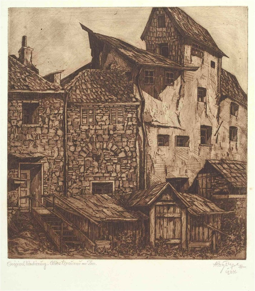 Aloys Wach Altes Braunau am Inn 1934