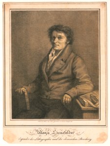 Aloys Senefelder-Enfinder der Lithographic und der chemischen Druckerey - Nach der Natur auf Stein gezeichnet von Lorenz Quaglio 1818. LCCN91706068