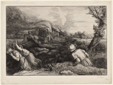 Alphonse Legros (French, 1837-1911) - The Village in Flames (L'Incendie du Hameau) - 2015.119 - Cleveland Museum of Art
