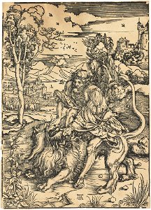 Alrbrecht durer samson rending the lion 105853)