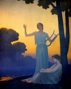 Alphonse Osbert - Chant du soir 1906. Free illustration for personal and commercial use.