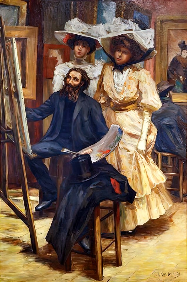 Alphonse Roubichou - L'atelier du peintre - Farhat Art Museum Collection