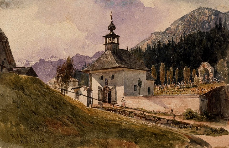 Friedhof in Ischl by Rudolf von Alt, 1838