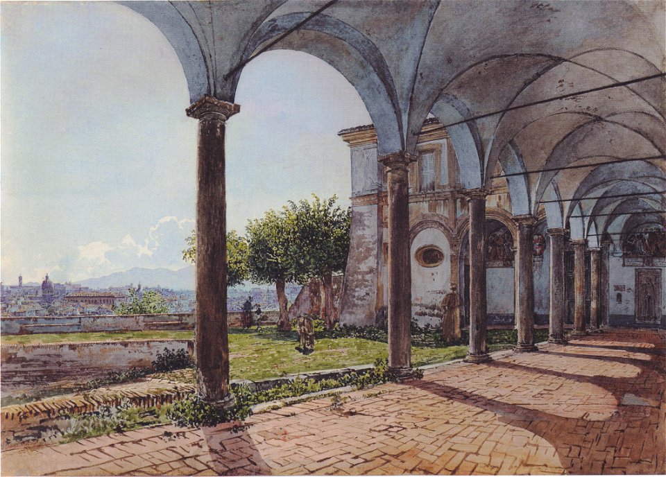 Rudolf von Alt - Blick vom Kloster Sant' Onofrio auf Rom - 1835