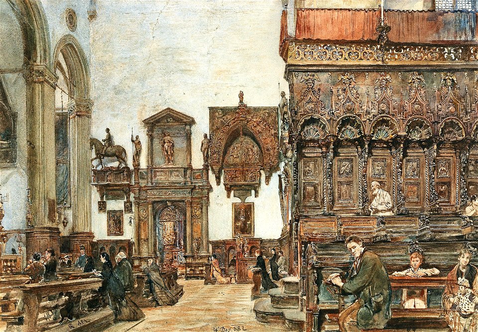 Alt, Rudolf, von-Interior of Basilica di Santa Maria Gloriosa dei Frari