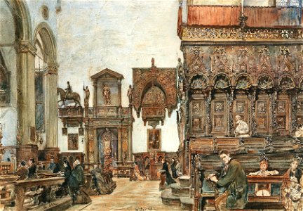 Alt, Rudolf, von-Interior of Basilica di Santa Maria Gloriosa dei Frari