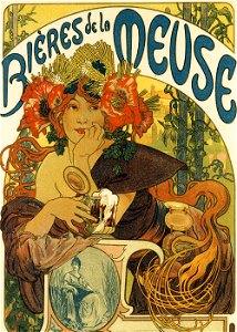 Alphonse Mucha - Bieres de la Muse. Free illustration for personal and commercial use.