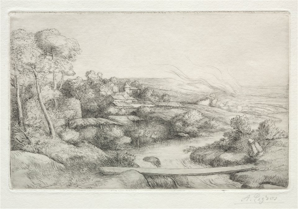 Alphonse Legros (French, 1837-1911) - The Footbridge (La Passerelle) - 1920.582 - Cleveland Museum of Art
