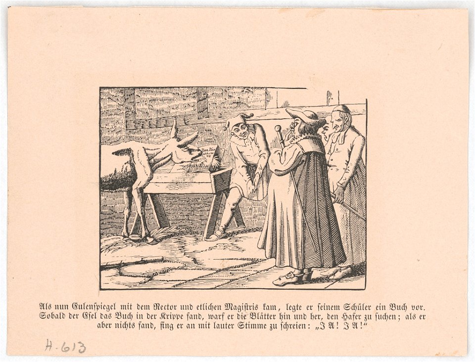 Als nun Eulenspiegel mit dem Rector und etlichen Magistris kam, legte er seinem Schüler ein Buch vor LCCN2017660123