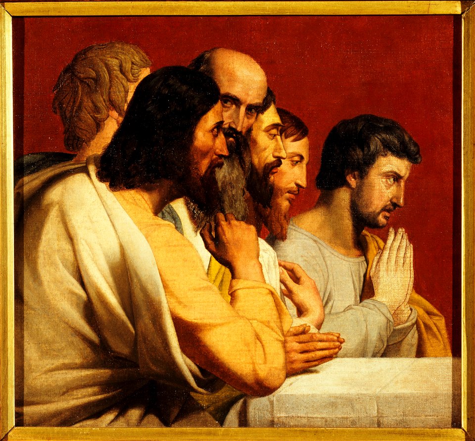 Alphonse-Henri Périn - Esquisse pour l'église Notre-Dame de Lorette , groupe d'Apôtres lors de la Cène (tournés vers la droite) - PDUT1832 - Musée des Beaux-Arts de la ville de Paris