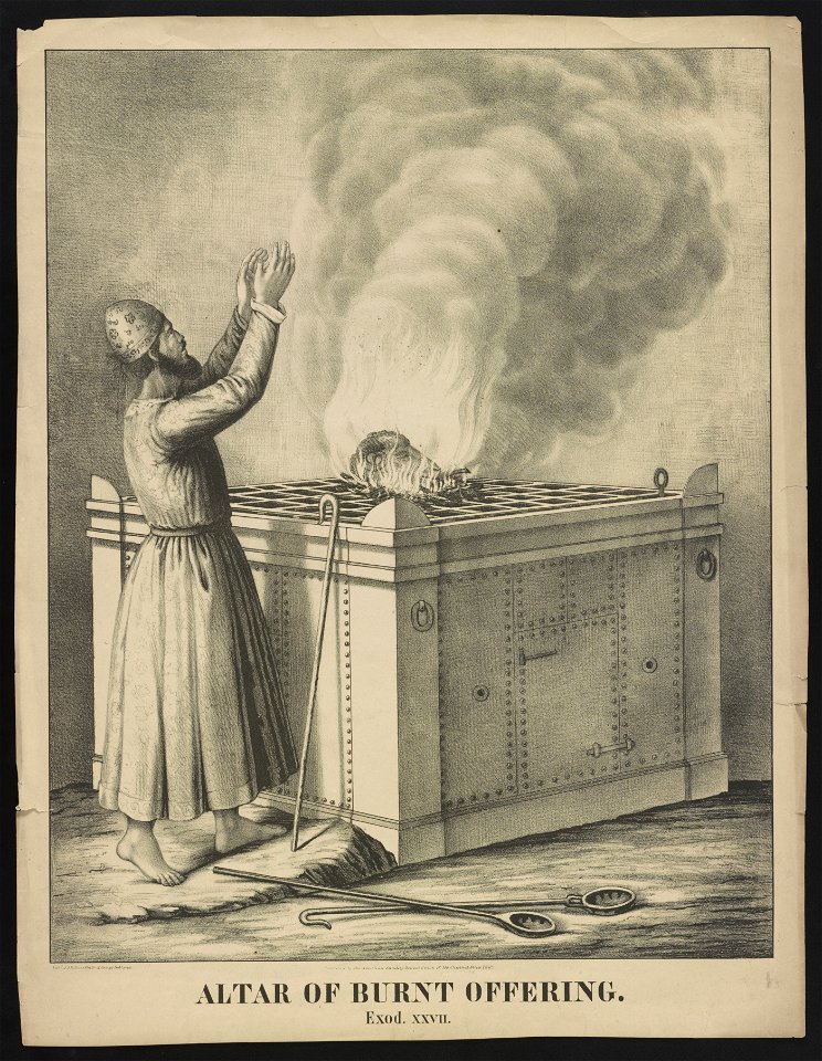 Altar of burnt offering. Exod. xxvii - lith'y. of A. Kollner Phila ; H. Camp's lith'c. press. LCCN2013650016