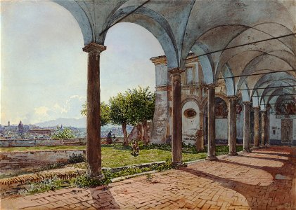 Rudolf von Alt - View from Sant'Onofrio on Rome - Google Art Project