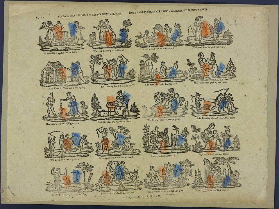 Als gy o lieve jeugd uw lessen hebt geleerd, dan zy deez' prent het loon, waarmee gy wordt vereerd-Catchpenny print-Borms 0416