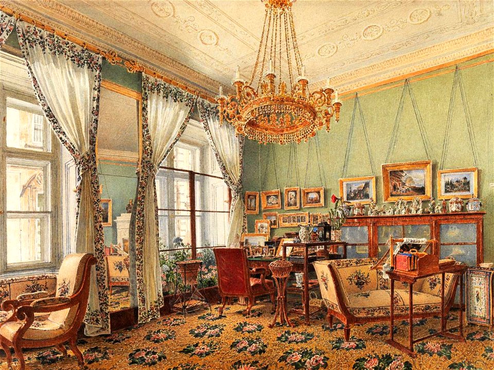 Drawing Room at Rasumofsky Palace on Landstrasse by Rudolf von Alt