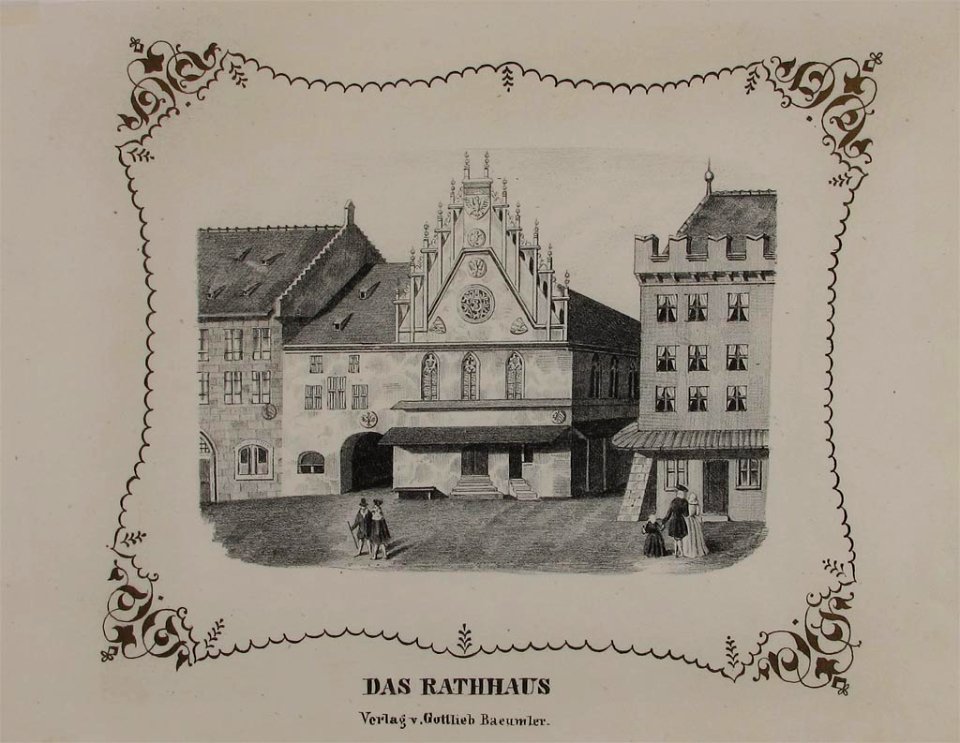 Alt-Nürnberg Rathaus Stich bei Gottlieb Bäumler 1846