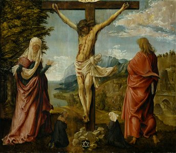 Albrecht Altdorfer - Christ on the Cross between Mary and St John - WGA00214