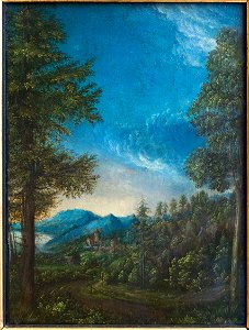 Landscape of Danube near Regensburg, Albrecht Altdorfer, W.A.F. 30, Alte Pinakothek Munich
