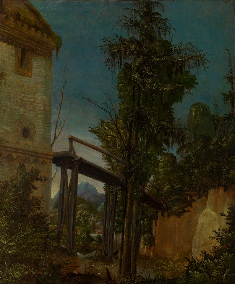Albrecht Altdorfer - Landscape with a Footbridge - Google Art Project