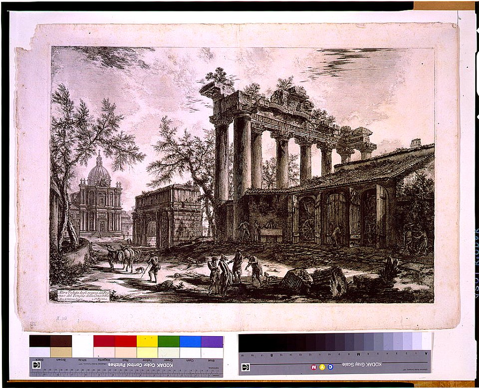 Altra veduta degli avanzi dell Pronao del Templo della Concordia - Cavalier Piranesi F. LCCN95509379