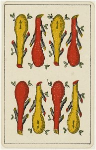 Aluette card deck - Grimaud - 1858-1890 - Eight of Clubs