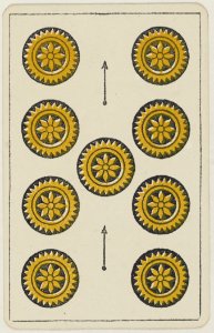 Aluette card deck - Grimaud - 1858-1890 - Nine of Coins