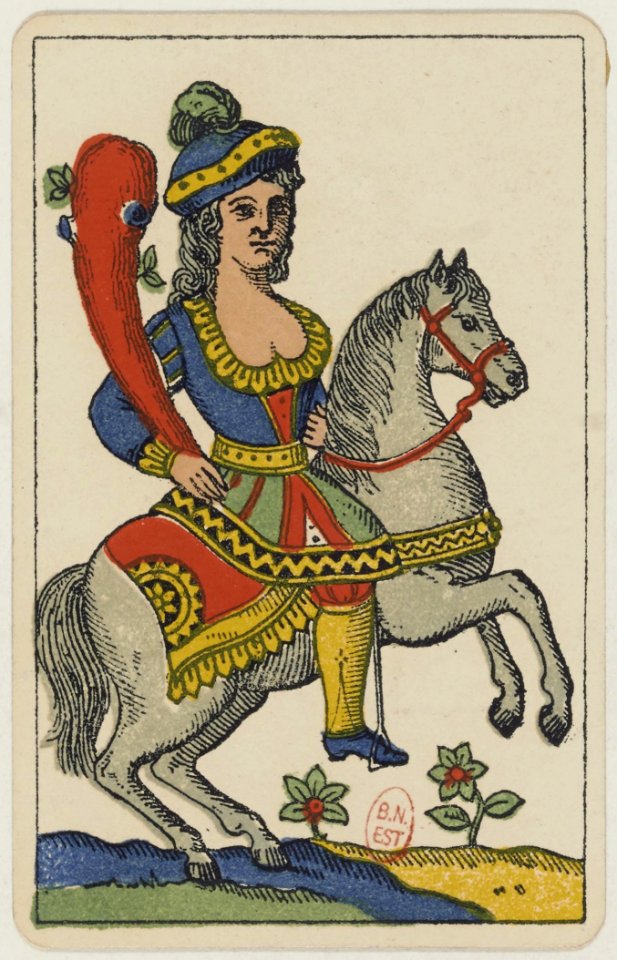 Aluette card deck - Grimaud - 1858-1890 - Knight of Clubs