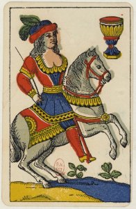 Aluette card deck - Grimaud - 1858-1890 - Knight of Cups
