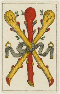 Aluette card deck - Grimaud - 1858-1890 - Three of Clubs