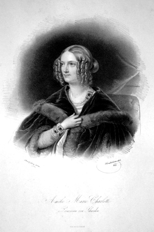 Amalie Marie Charlotte von Schweden Litho
