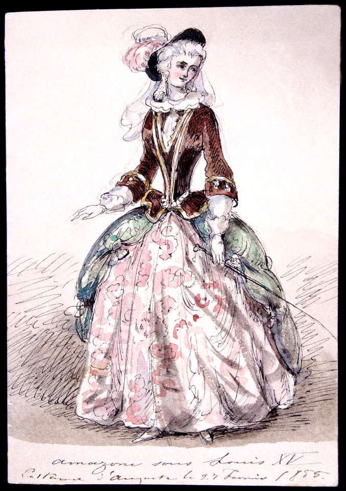 Amazone sous Louis XV. 1855. Augusta. Fritz von Dardel, 1855 - Nordiska Museet - NMA.0038388