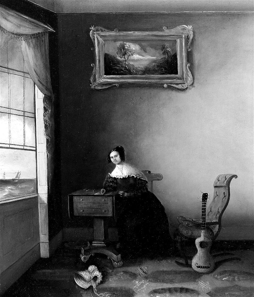 Amasa Hewins - Lady Seated at a Work Table - 1980.449 - Museum of Fine Arts