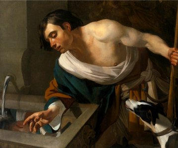 'Narcissus Gazing at His Reflection' by Dirck van Baburen
