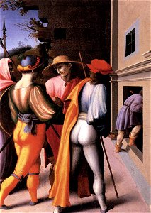 Bacchiacca - Scenes from the Story of Joseph - The Arrest of His Brethren - WGA01098. Free illustration for personal and commercial use.