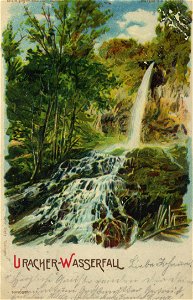 Bad Urach, Baden-Württemberg - Uracher Wasserfall (Zeno Ansichtskarten). Free illustration for personal and commercial use.