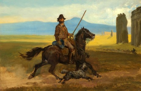 Otto Bache - En rytter med sin hund på den romerske campagne